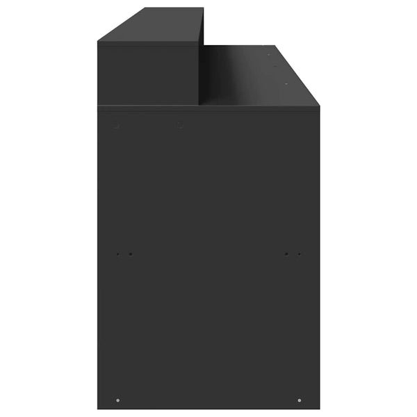 vidaXL LED Desk Black 200x55x91 cm Engineered Wood