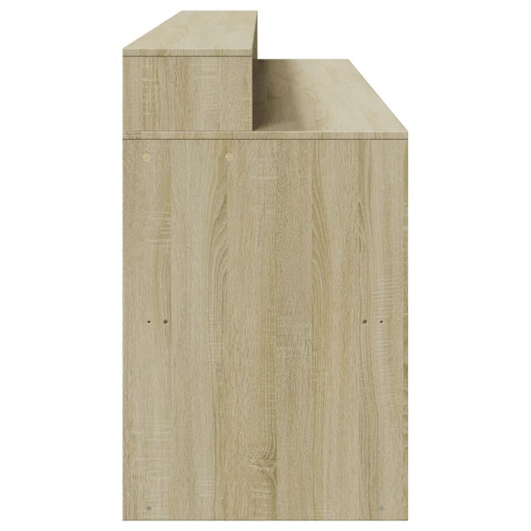vidaXL LED Desk Sonoma Oak 200x55x91 cm Engineered Wood