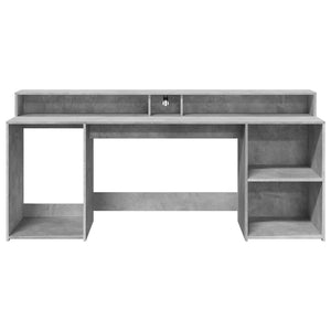 vidaXL LED Desk Concrete Grey 200x55x91 cm Engineered Wood
