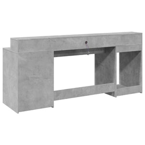vidaXL LED Desk Concrete Grey 200x55x91 cm Engineered Wood