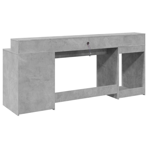 vidaXL LED Desk Concrete Grey 200x55x91 cm Engineered Wood