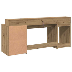 vidaXL LED Desk Artisan Oak 200x55x91 Engineered Wood