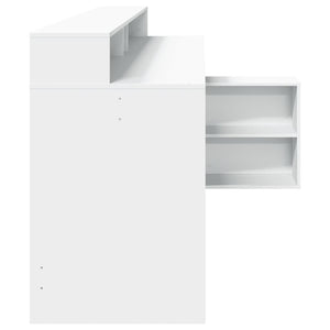 vidaXL LED Desk White 200x104x91 cm Engineered Wood