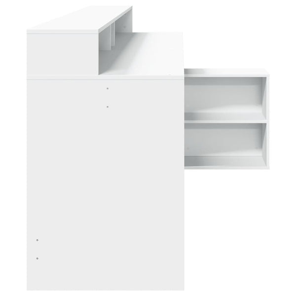 vidaXL LED Desk White 200x104x91 cm Engineered Wood