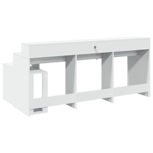 vidaXL LED Desk White 200x104x91 cm Engineered Wood