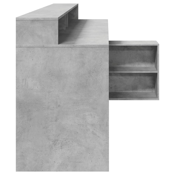 vidaXL LED Desk Concrete Grey 200x104x91 cm Engineered Wood