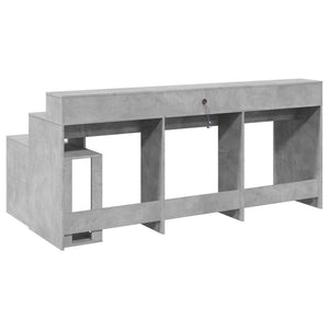 vidaXL LED Desk Concrete Grey 200x104x91 cm Engineered Wood
