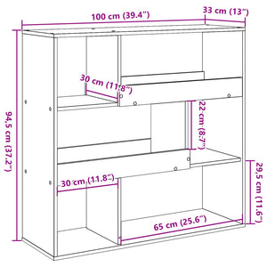 vidaXL Room Divider Sonoma Oak 100x33x94.5 cm Engineered Wood