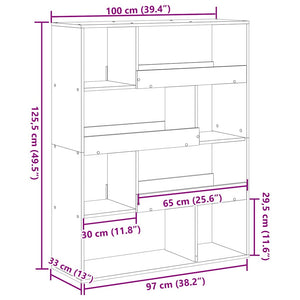 vidaXL Room Divider Concrete Grey 100x33x125.5 cm Engineered Wood