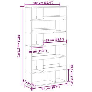 vidaXL Room Divider Artisan Oak 100x33x187.5 cm Engineered Wood