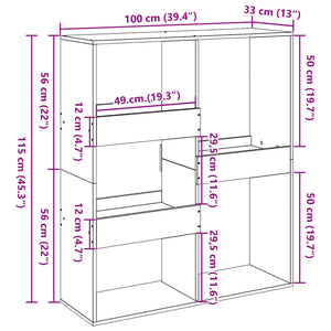 vidaXL Room Divider Reclaimed Wood Look 100x33x115 cm Engineered Wood