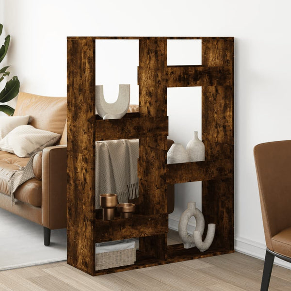 vidaXL Room Divider Smoked Oak 100x33x135 cm Engineered Wood