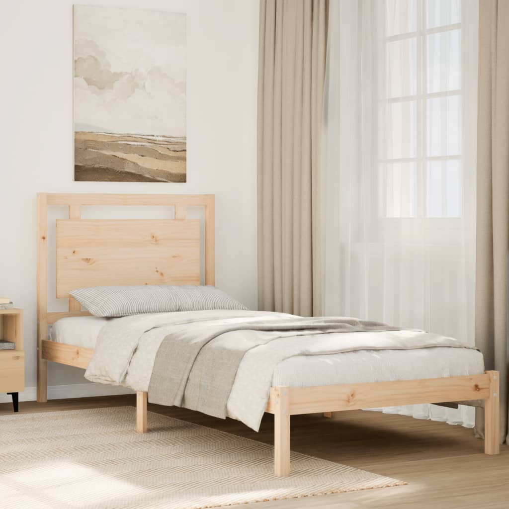 vidaXL Solid Wood Bed Extra Long without Mattress 100x210 cm
