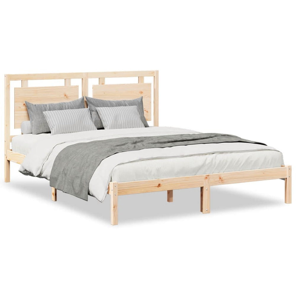 vidaXL Solid Wood Bed Extra Long without Mattress 140x210 cm