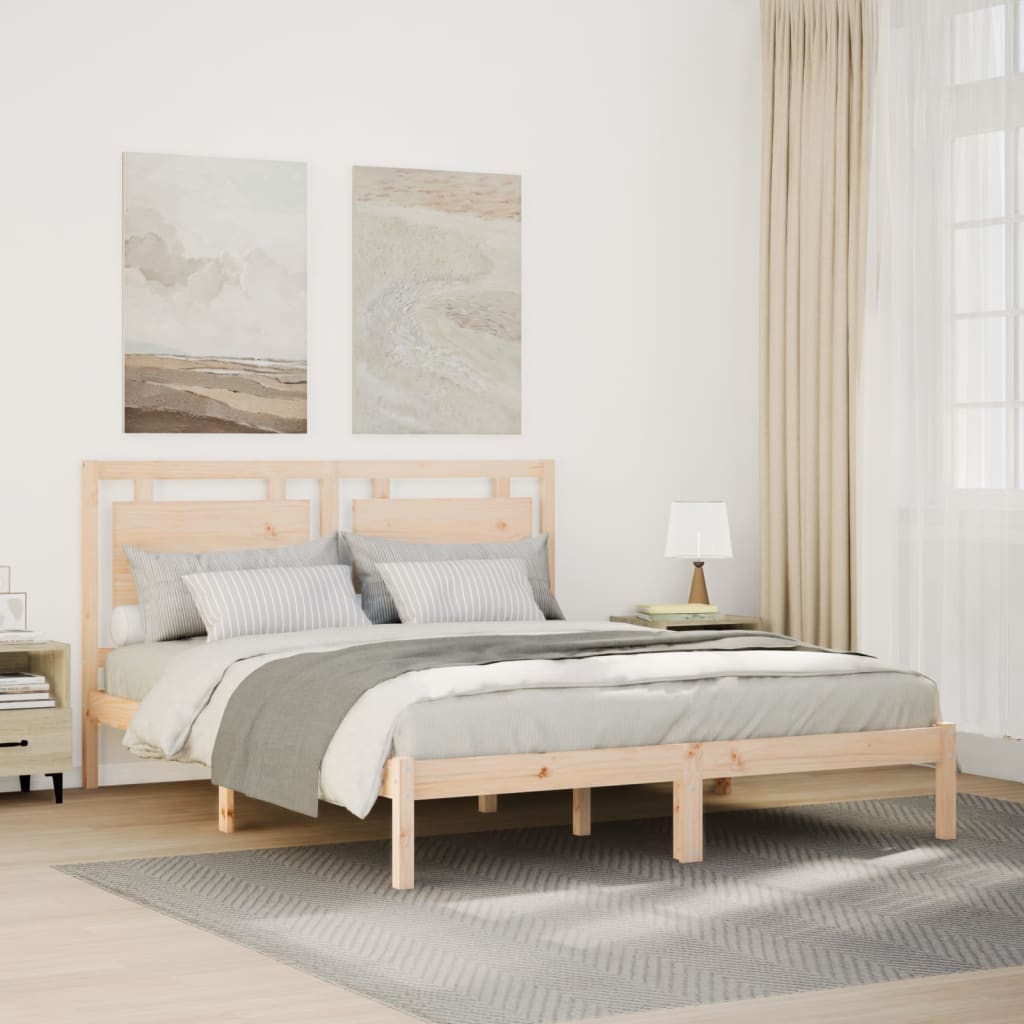 vidaXL Extra-Long Solid Wood Bed Frame without Mattress 160x210 cm