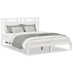vidaXL Solid Wood Bed Extra Long without Mattress White 160x210 cm