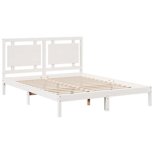 vidaXL Solid Wood Bed Extra Long without Mattress White 160x210 cm