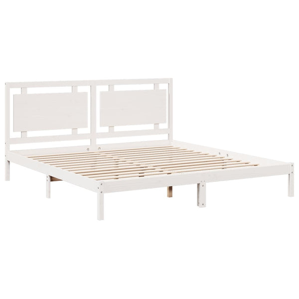 vidaXL Extra Long Solid Wood Bed without Mattress White 200x210 cm