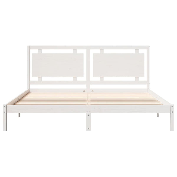 vidaXL Extra Long Solid Wood Bed without Mattress White 200x210 cm