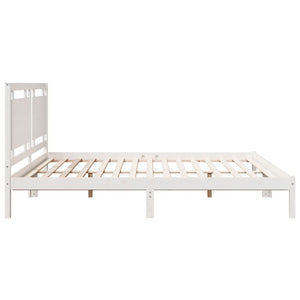 vidaXL Extra Long Solid Wood Bed without Mattress White 200x210 cm