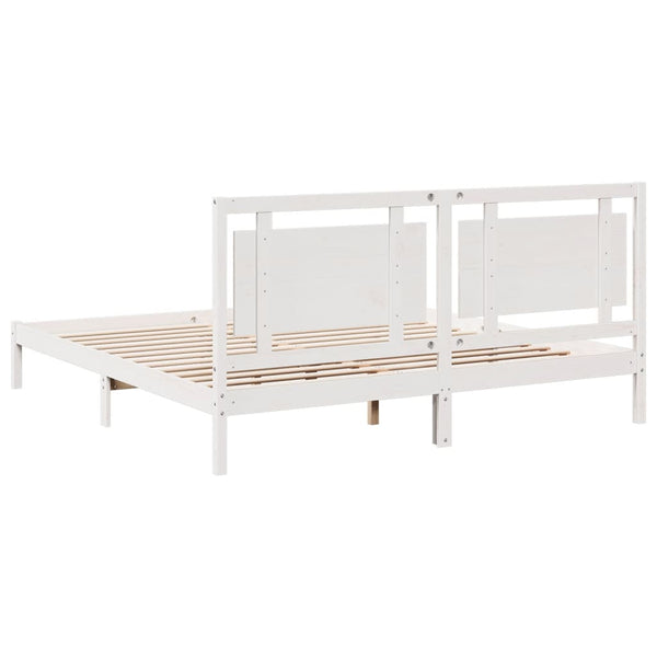 vidaXL Extra Long Solid Wood Bed without Mattress White 200x210 cm