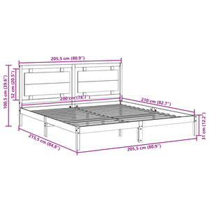 vidaXL Extra Long Solid Wood Bed without Mattress White 200x210 cm