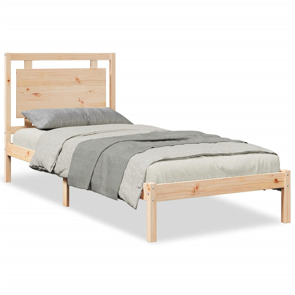 vidaXL Extra Long Solid Wood Bed Frame without Mattress 100x220 cm