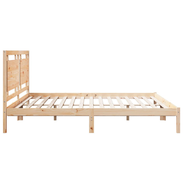 vidaXL Solid Wood Bed Extra Long without Mattress 180x220 cm