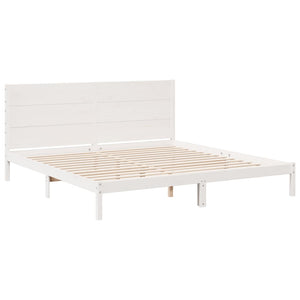 vidaXL Solid Wood Bed Extra Long without Mattress White 180x210 cm