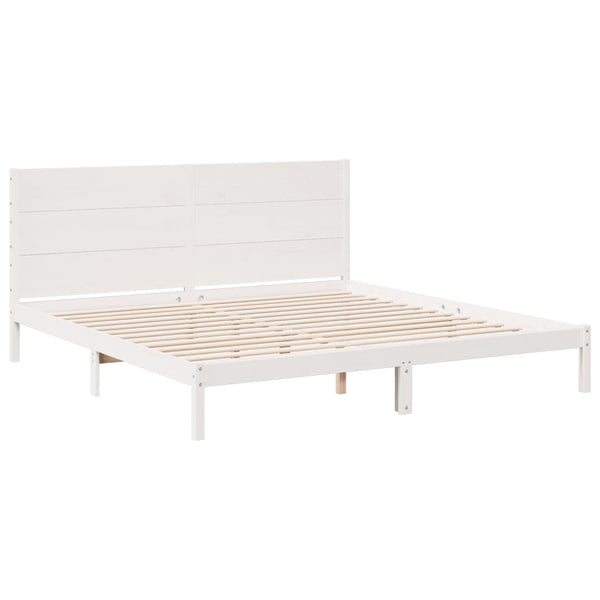vidaXL Solid Wood Bed Extra Long without Mattress White 180x210 cm
