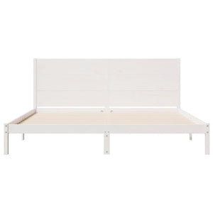 vidaXL Solid Wood Bed Extra Long without Mattress White 180x210 cm