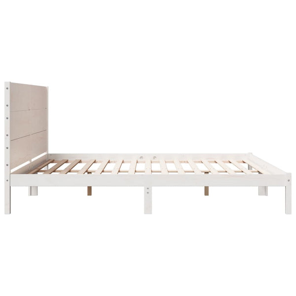 vidaXL Solid Wood Bed Extra Long without Mattress White 180x210 cm