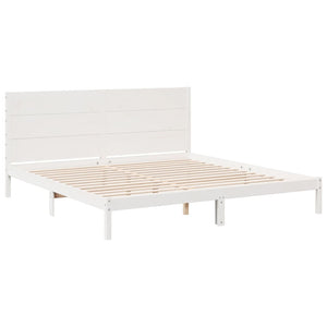 vidaXL Solid Wood Bed Extra Long without Mattress White 180x220 cm