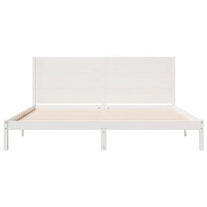 vidaXL Solid Wood Bed Extra Long without Mattress White 180x220 cm