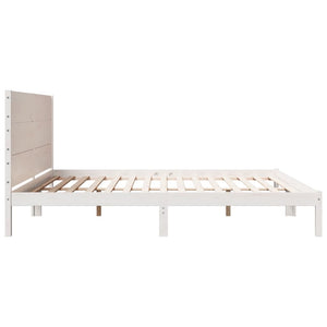 vidaXL Solid Wood Bed Extra Long without Mattress White 180x220 cm
