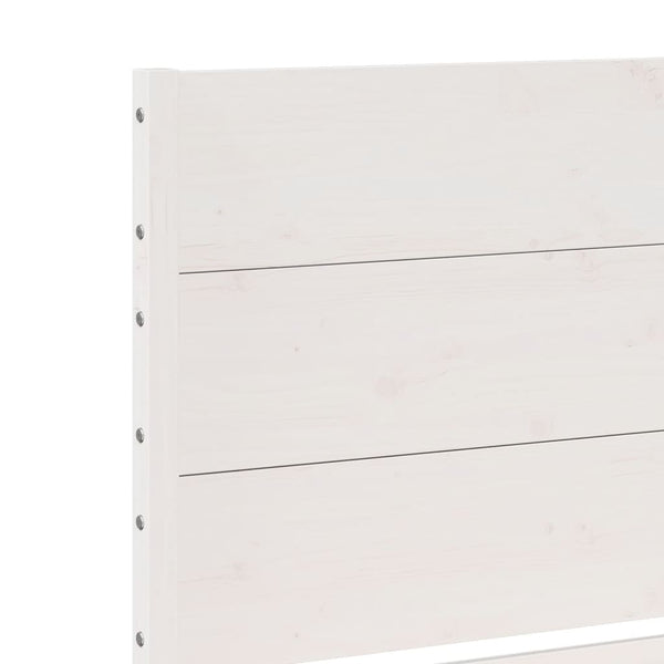 vidaXL Solid Wood Bed Extra Long without Mattress White 180x220 cm