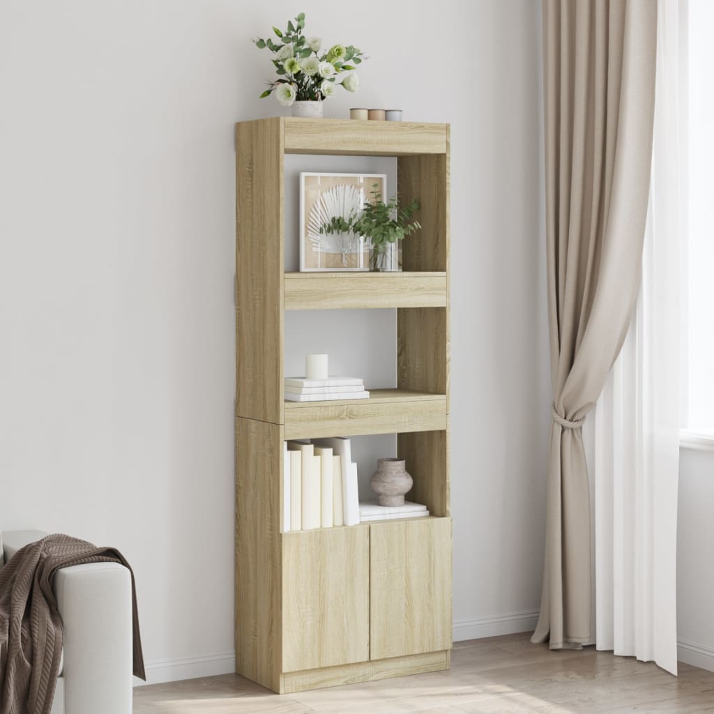 vidaXL Highboard 63x33x180 cm Sonoma Oak Engineered Wood