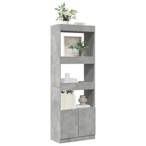vidaXL Highboard 63x33x180 cm Concrete Grey Engineered Wood