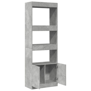 vidaXL Highboard 63x33x180 cm Concrete Grey Engineered Wood