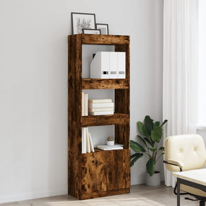 vidaXL Highboard 63x33x180 cm Smoked Oak Engineered Wood