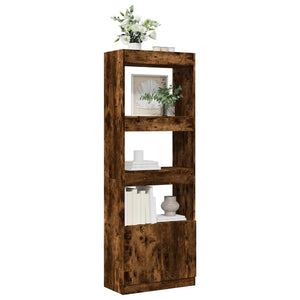 vidaXL Highboard 63x33x180 cm Smoked Oak Engineered Wood