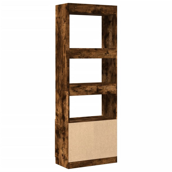 vidaXL Highboard 63x33x180 cm Smoked Oak Engineered Wood