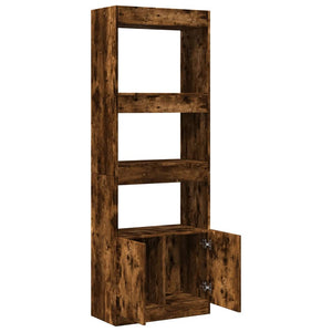 vidaXL Highboard 63x33x180 cm Smoked Oak Engineered Wood