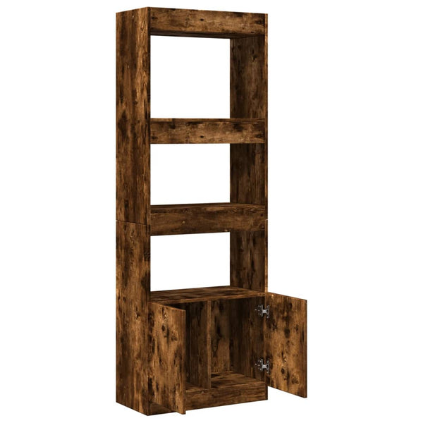 vidaXL Highboard 63x33x180 cm Smoked Oak Engineered Wood