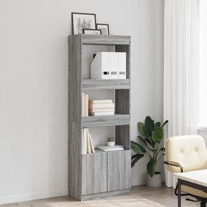 vidaXL Highboard 63x33x180 cm Grey Sonoma Chipboard