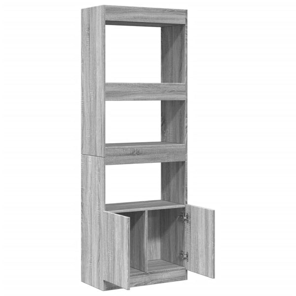 vidaXL Highboard 63x33x180 cm Grey Sonoma Chipboard