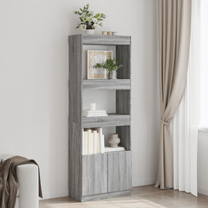 vidaXL Highboard 63x33x180 cm Grey Sonoma Chipboard