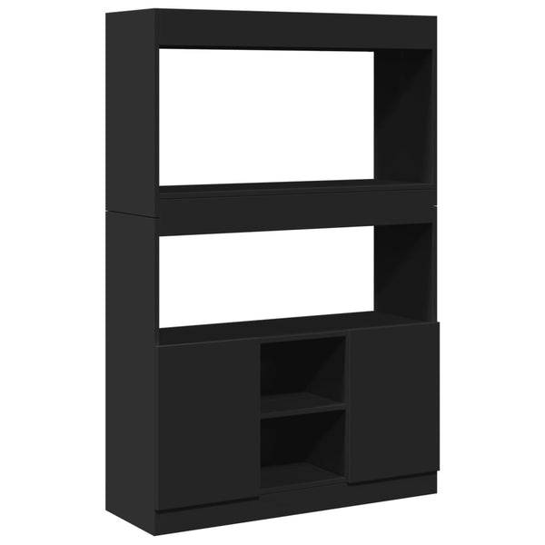 vidaXL Highboard Black 92x33x140 cm Engineered Wood