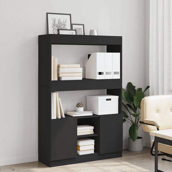 vidaXL Highboard Black 92x33x140 cm Engineered Wood