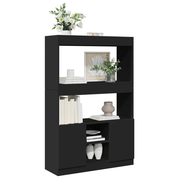 vidaXL Highboard Black 92x33x140 cm Engineered Wood